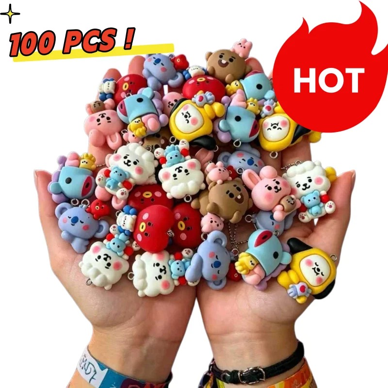 Cosplay Prop Making - 7pcs BT21 Resin Cartoon Charm DIY
