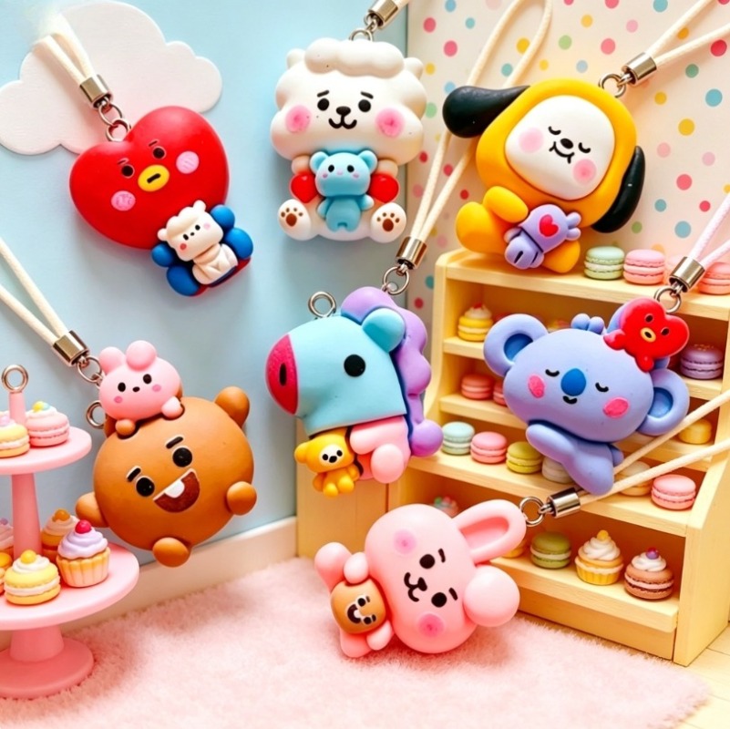 7pcs BT21 Resin Cartoon Charm  - огляд і ціна Cosplay Prop Making