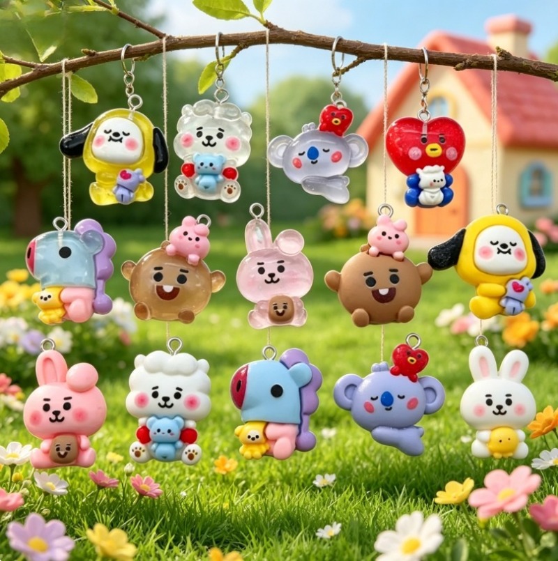 7pcs BT21 Resin Cartoon Charm  - огляд і ціна Cosplay Prop Making